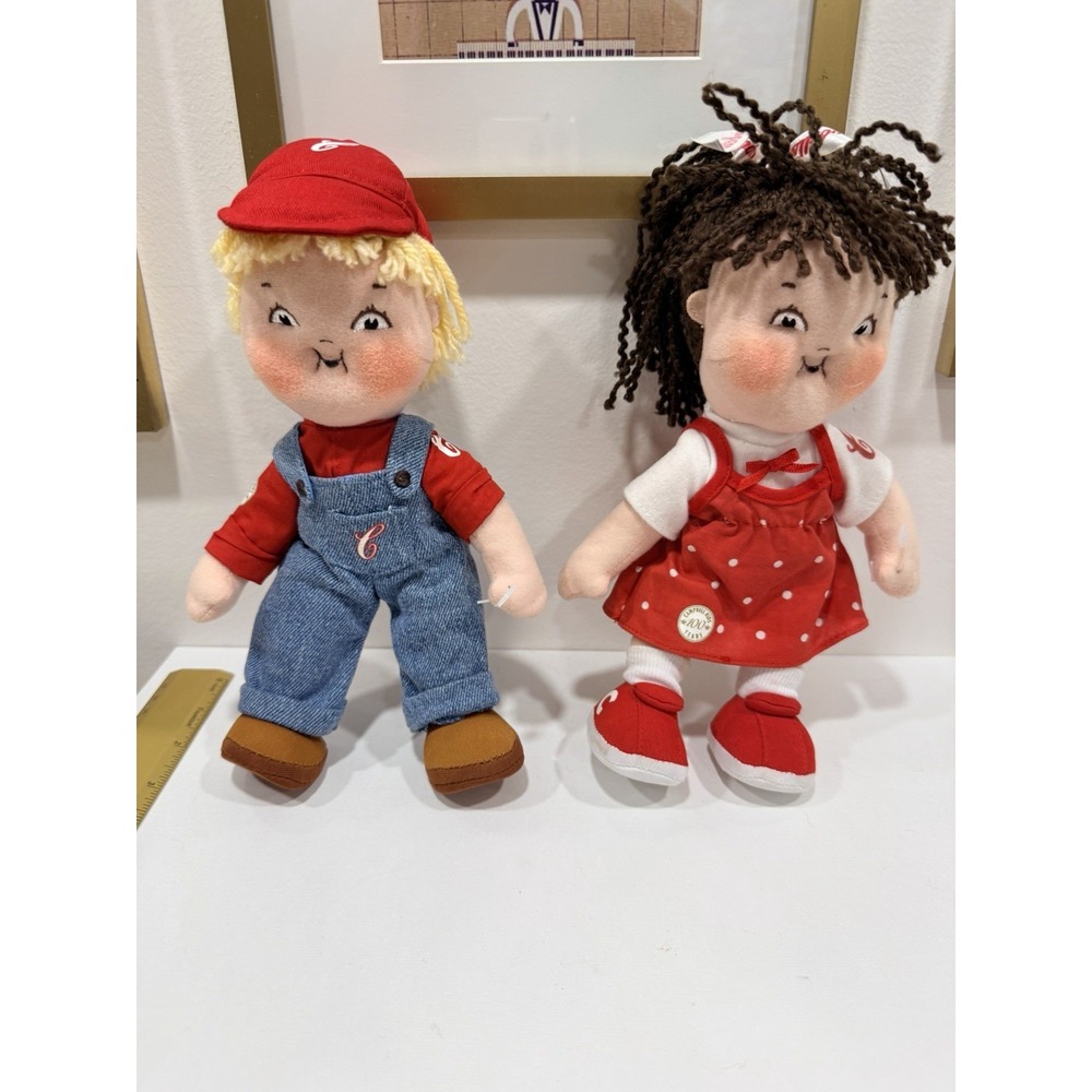 Campbell Kids Century Edition Boy Girl Plush Doll Set 100 Years